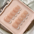 Almond Classic French ~NUDE BASE~ BIAB Gel Handmade Press-Ons