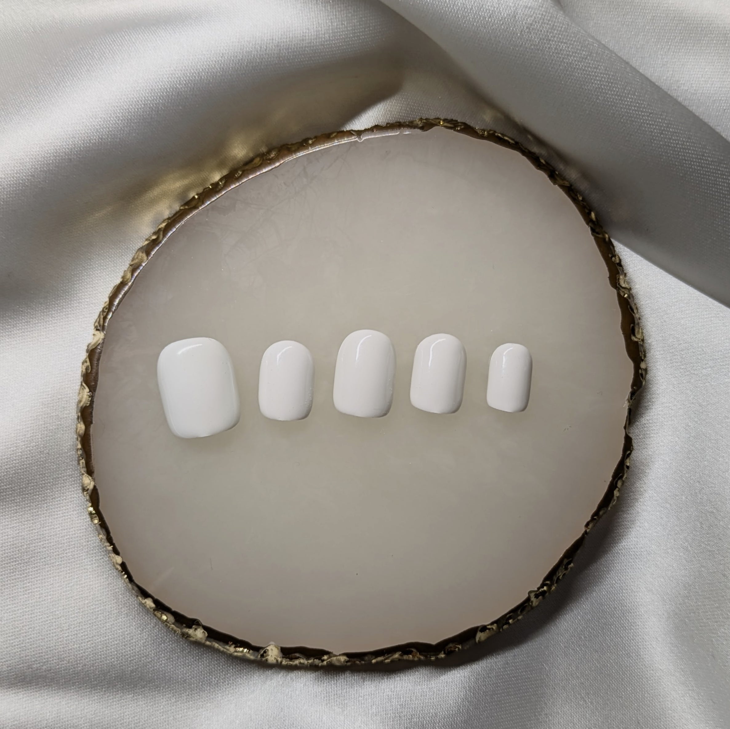 Solid White Extra Short Press-Ons BIAB Gel Handmade Press-Ons