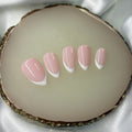 Almond Classic French ~PINK BASE~ BIAB Gel Handmade Press-Ons